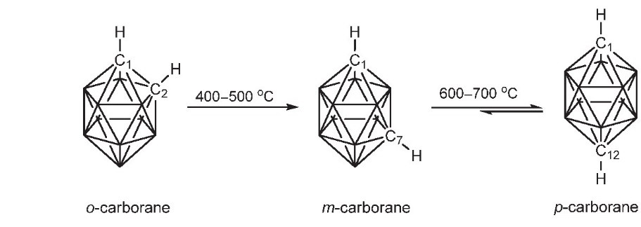 Three Isomers of C2B10H12 and Their Rearrangement Reaction