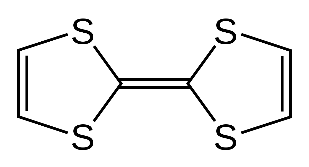 Structural formula of the electron donor TTF